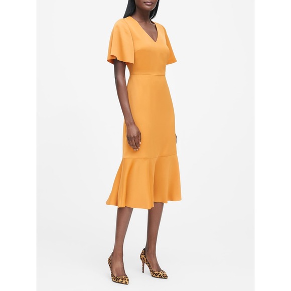 Banana Republic Gold Midi Dress - Picture 1 of 12
